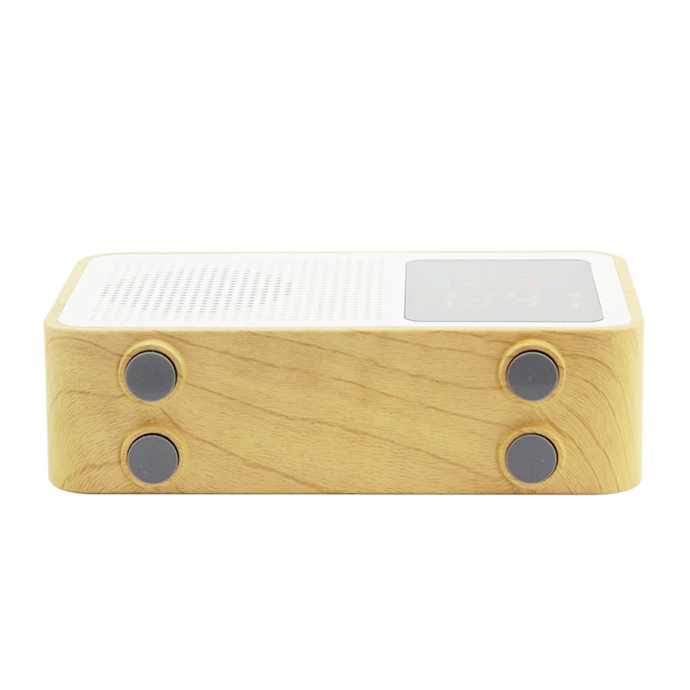 Wireless Bluetooth Speaker Retro Wooden Bluetooth Speaker Clock Radio with Time Display Bluetooth Speaker FM TF Card for Gift