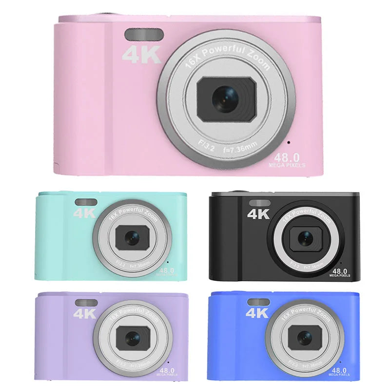 New 48 Million Pixels Hd Digital Camera 4K Shoot Record Mini Camera 2.8 Inch Screen 16X Zoom Camera with Lanyard Mini Camera