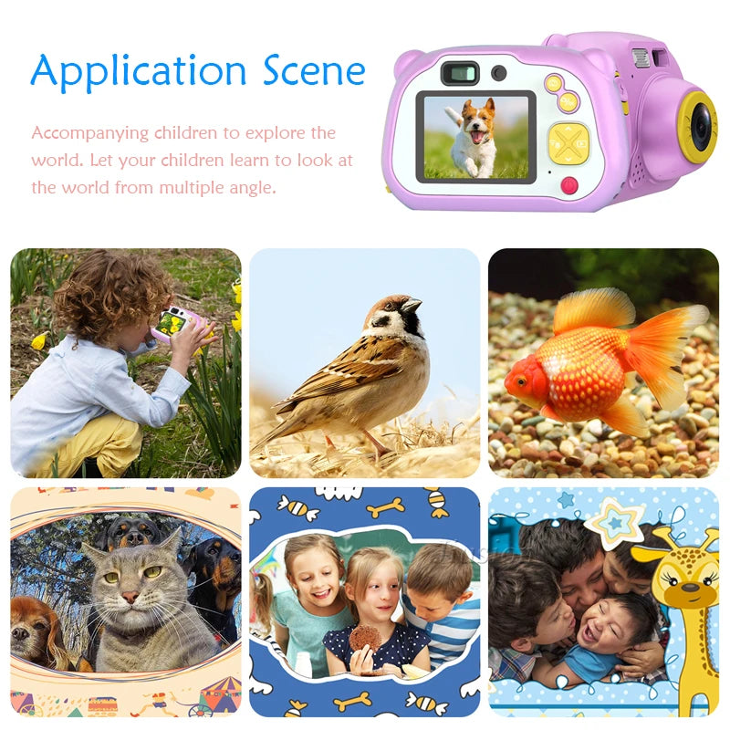 Digital Camara Kids Wifi Video Kamera Kinder Toys Camera Fotografica Mini Dual Lens Photo Camcorder for Children Birthday Gifts