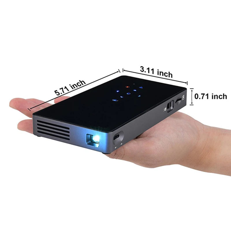 DLP P8 Pocket Portable Projector Android 7.1 Quad Core Dual Band Wifi Home Theater Mini Projector