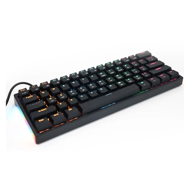 60% Wired Mechanical Keyboard, Mini Gaming Keyboard with 9 RGB Backlight 61 Blue Switches Keys for PC, Windows/Mac/Linux