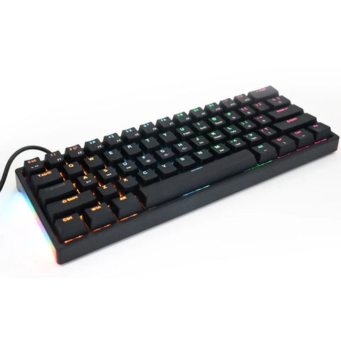 60% Wired Mechanical Keyboard, Mini Gaming Keyboard with 9 RGB Backlight 61 Blue Switches Keys for PC, Windows/Mac/Linux