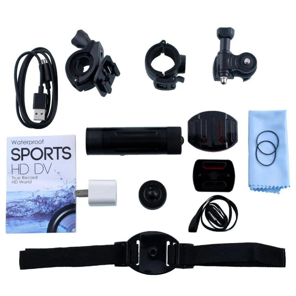 2MP 1080P 120Degree Wide Angle Sports DV Riding Cycling Action Camcorder for Camping Video Digital Camera