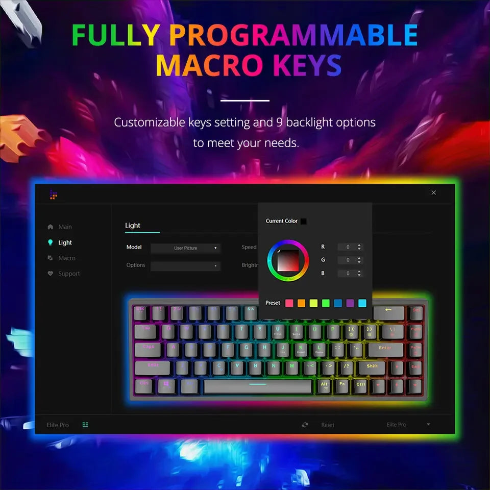 60% Wired Mechanical Keyboard, Mini Gaming Keyboard with 9 RGB Backlight 61 Blue Switches Keys for PC, Windows/Mac/Linux